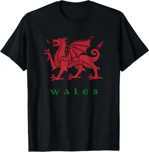 100% Cotton Wales Welsh Dragon T-shirt T-Shirt