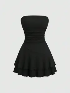 Women's Sexy Floral Pleated Waist Belt Dress, Elegant and Chic Formal Design, Perfect for Special Occasions, Unique Fashion Statement Piece