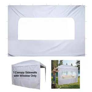 VEVOR Canopy Sidewalls, Fit for 10 x 10 ft Pop Up Canopy Tent, Tent Side Walls with Waterproof and Sunlight Protection Layer for Outdoor Event Tents, Vendor Booths, Camping (1 Sidewall Only, White), Hook Straps, 200X300cm