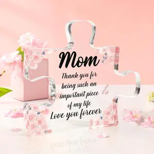 CHristmas Gift for Mom,Love you forever Mom Acrylic Block, Inspirational Creative Ornament
