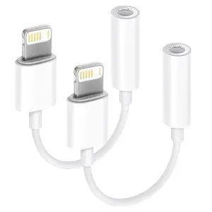 3.5mm to Lightning Audio Adapter, Mobile Phone Headphone Jack Converter, Compatible with Apple iPhone Connector