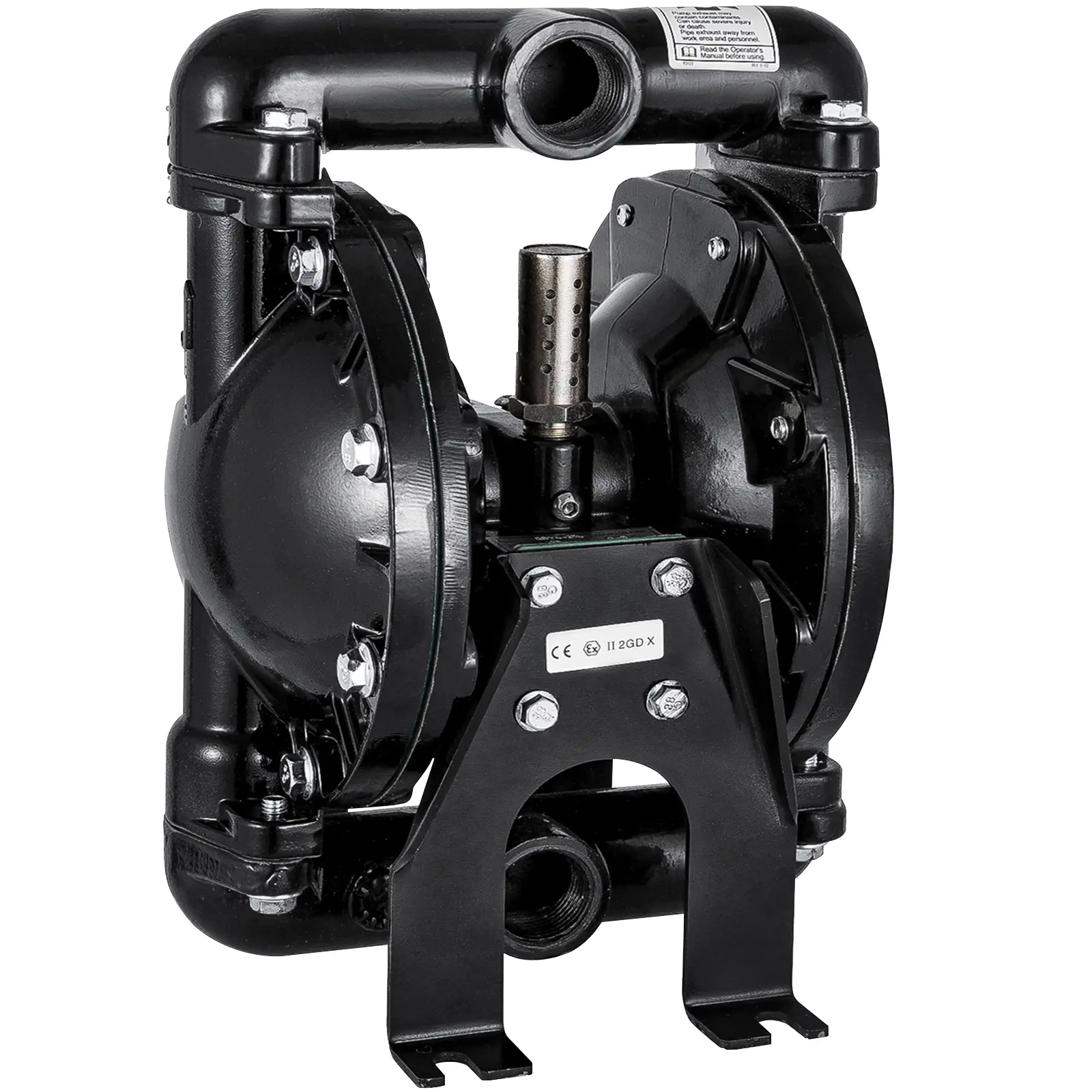 VEVOR Heavy Duty Air-Operated Double Diaphragm Pump, 1in Inlet/Outlet Aluminum, 35 GPM Max Flow, 120 PSI, Industrial Use, Model QBY4-25LF46-1inch-35