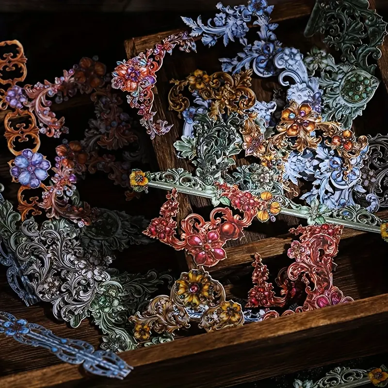 120 sets of retro and dreamy Baroque stickers for notebooks, notepads, frame landscaping stickers, photo frames, photo albums, and phone case decoration stickers