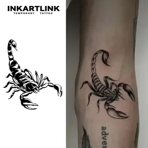 INKARTLINK Tattoo Tech,Scorpion Series, 2 Sheets Medium Semi Permanent Tattoo, Adult Art Design Temporary Tattoos, Lasts 1-2 Weeks, Waterproof, Realistic Look, No Adhesive, No Reflection,For Man Women Arm Leg Hand Back Body (Scorpion Design)