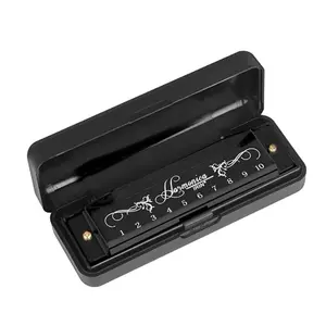 10 Hole 20 Tone Diatonic Harmonica, 1 Count Portable C Key Durable Harmonica with Case, Musical Instrument for Beginners & Professionals