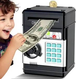Electronic Piggy Bank with Password Code Lock Kids Coin Money Savings Box Safe Cash Coin Can Toy Mini ATM Banks for 3-12 Year Old Boys Girls Christmas Birthday Gifts