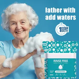 4 Packs (100 pcs) Disposable No-Rinse Bath Wipes / Cleaning Towels, Disposable Washcloths, Quick body cleaning without rinsing or showering, Perfect for travel, camping, outdoor work, and on-the-go use, Convenient Bathing Solution, 30*30cm