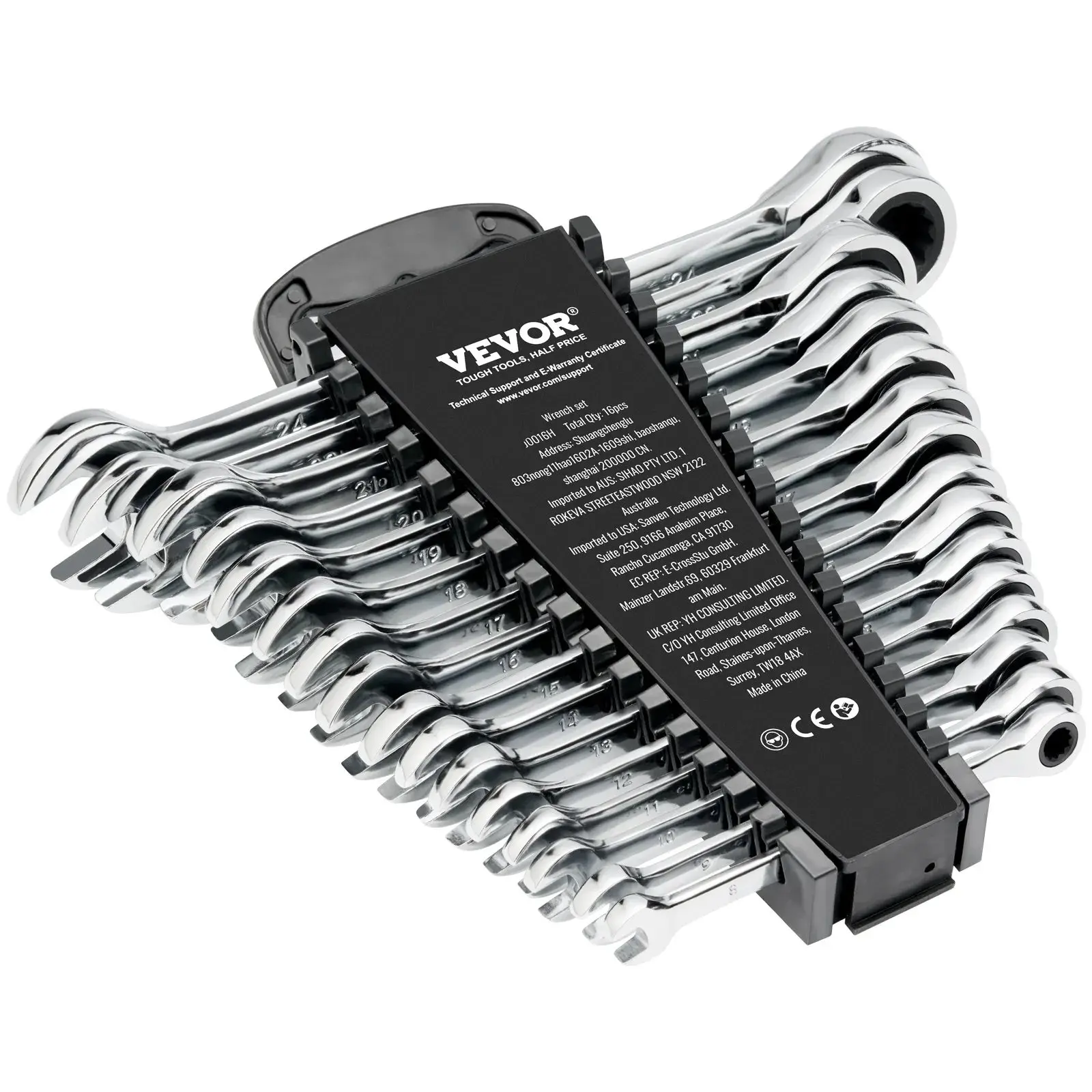 【Auction】VEVOR Combination Wrench Set, 16-Piece Ratcheting Wrench Set with Organizer Rack, Cr-V Steel Wrench Set Metric 8 mm to 24 mm, Ideal for General Household, Garage, Workshop, Auto Repairs, Emergency,techvibes