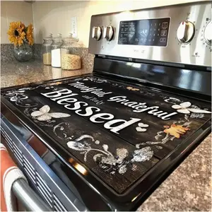 Durable Gas Stove Panel Protector Cover, Stove Plate, Wood Grain Design, Heat Resistant, Scratch Proof, Easy to Clean, Multi-Purpose Kitchen Appliance Pad