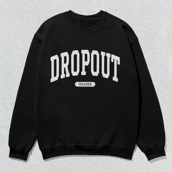 Menswear Long Sleeve Round Neck Crewneck Dropout Sweatshirt - Unisex Casual Soft Tops