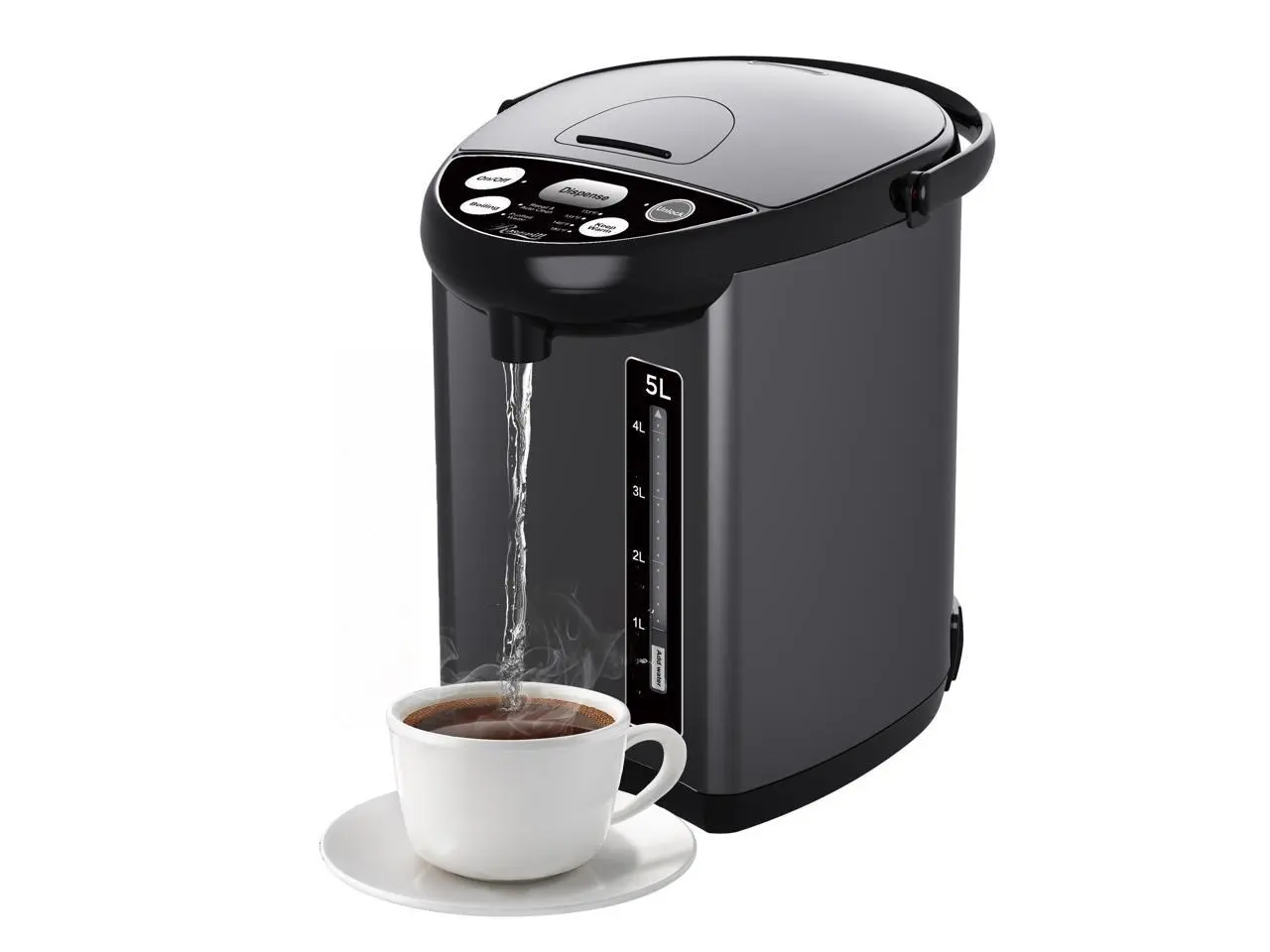 Rosewill Electric Hot Water Boiler and Warmer, Hot Water Dispenser with Auto Dispense Function, 5 Temperature Settings, Large Capacity 5.0 L (5.3 QT) - Black