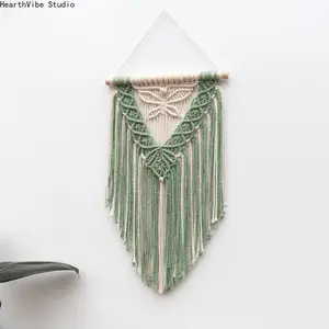 1 Piece Macramé Wall Hanging — Bohemian-Style Wall Décor Tapestry — Classic Hand-Woven, Fringed Wall Art for Backgrounds and Headboards