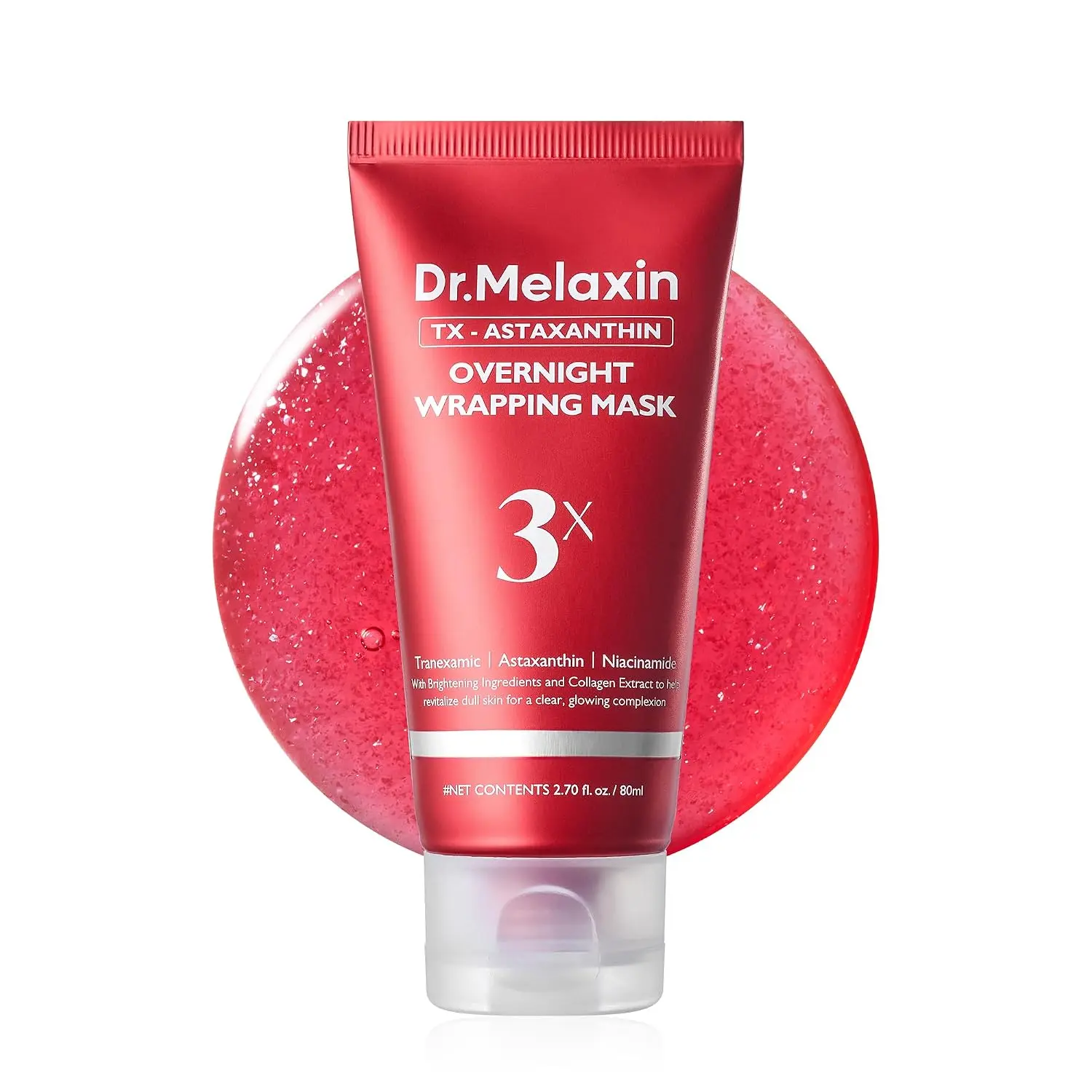 [Dr.Melaxin] TX-Astaxanthin Overnight Wrapping Mask 80ml – Skin Tone Improving, Hydrating & Firming Overnight Face Mask for Glow & Texture Refinement