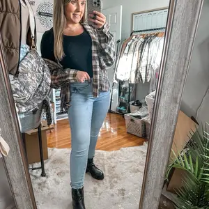 The Aria Oat Oversized Flannel Button Down Shirt