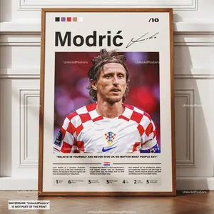 Luka Modric Poster, Modric Croatia Wall Art, Modric Croatia Print, Modric Croatia Team Decor, Football Fan Gift Idea, Soccer Print