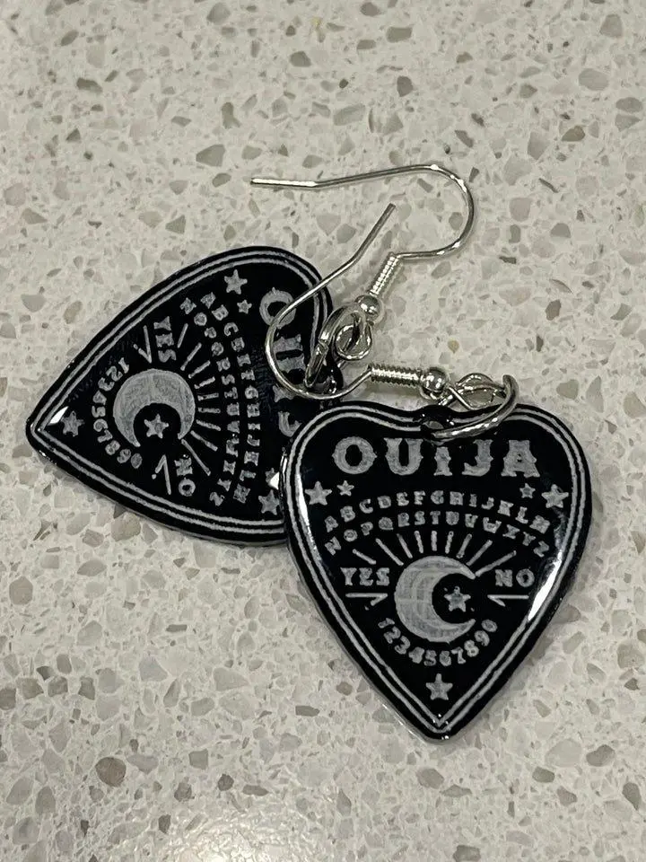 Ouija Planchette Acrylic Earrings - Lightweight & Comfortable Tarot Inspired Design for Daily Wear or Special Events