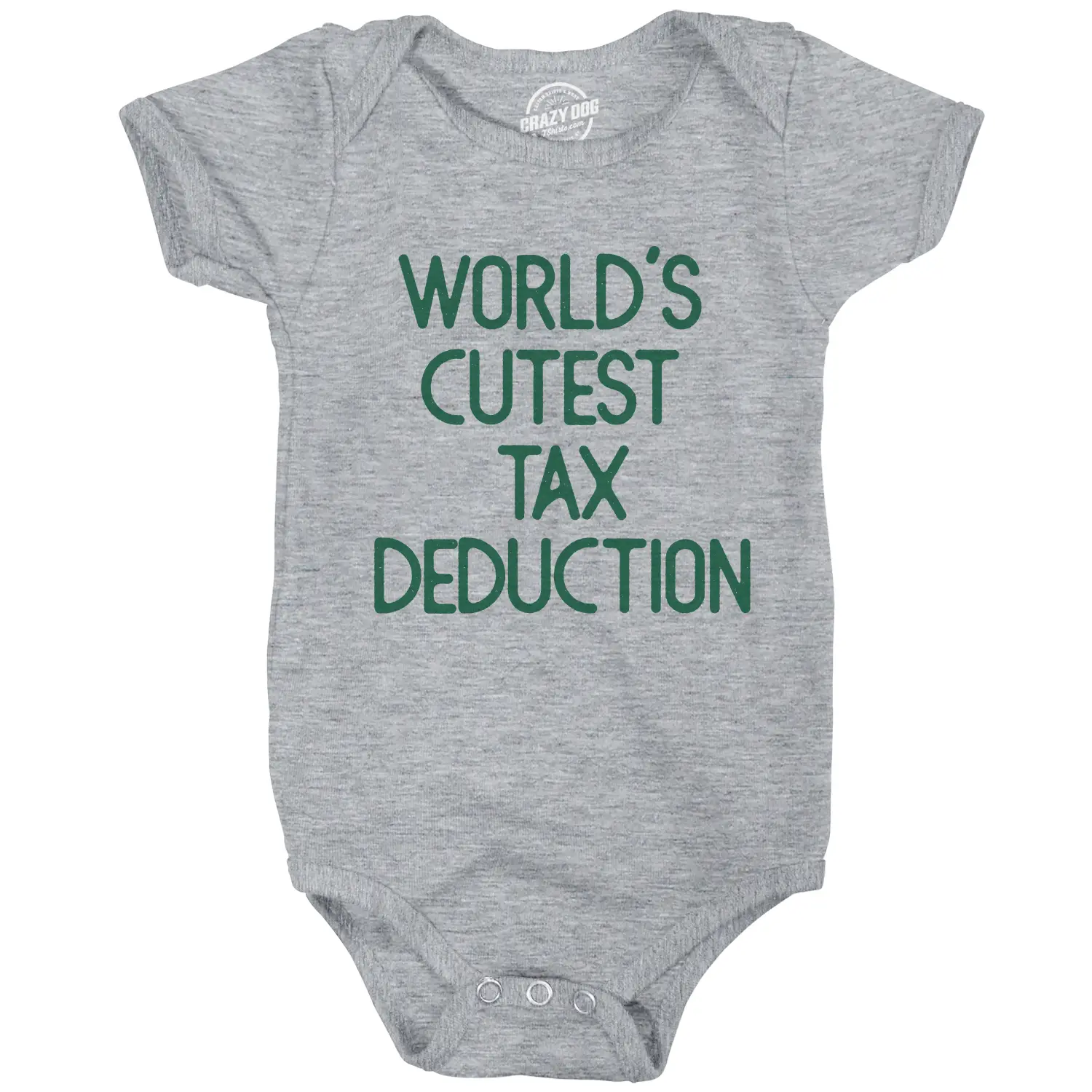 Worlds Cutest Tax Deduction Baby Bodysuit Funny Government Taxaxtion Deductible Jumper for Infants Funny Baby Onesies Funny Sarcastic Light Grey