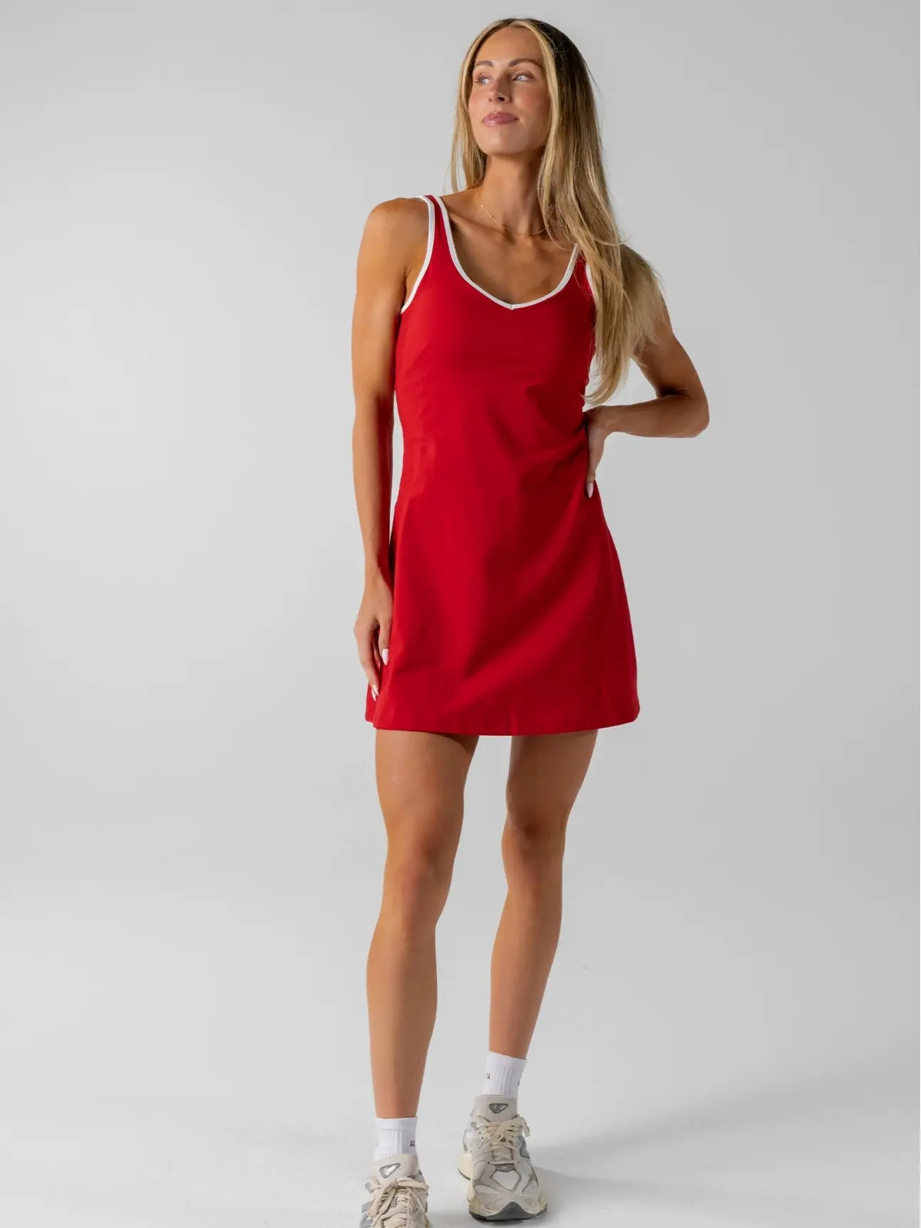 ACTA Evo Dress with Built-In Shorts & Side Pockets – Removable Padding, Sweetheart Neckline, Sculpting Fit Tennis & Workout Dress