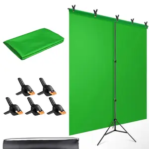 Hemmotop green screen backdrop with stand kit