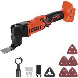 VEVOR Cordless Oscillating Tool, 20V Multitool Oscillating Tool with 6 Variable Speeds 8500-17000 OPM, 3.2 °   Oscillating Angle, 8PCS Saw Accessories & LED Work Light (Battery Pack Not Included)