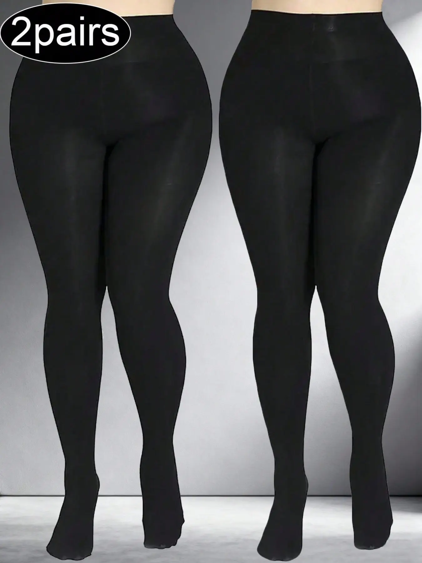 Plus Size Women's High-Waisted Seamless Smooth Glossy Tights, Women Pantyhose, Full Coverage Shaping Tights, Snag-Resistant Polyester, Comfortable Fit, Everyday & Workwear, Womenswear, Lady