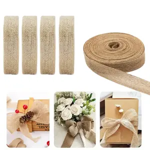 5 Packs of 0.394in Wide DIY Burlap Decorative Rolls, Butterfly Knot Handmade Hemp Rope, Used for Crafts, Home Decoration, Gift Packaging, Party and Wedding Decoration Supplies