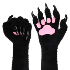 Halloween's ultimate party prop! Silicone flesh-colored long claw gloves with long nails, realistic ghost claw props for terrifying parties, cosplay, and photo shoots
