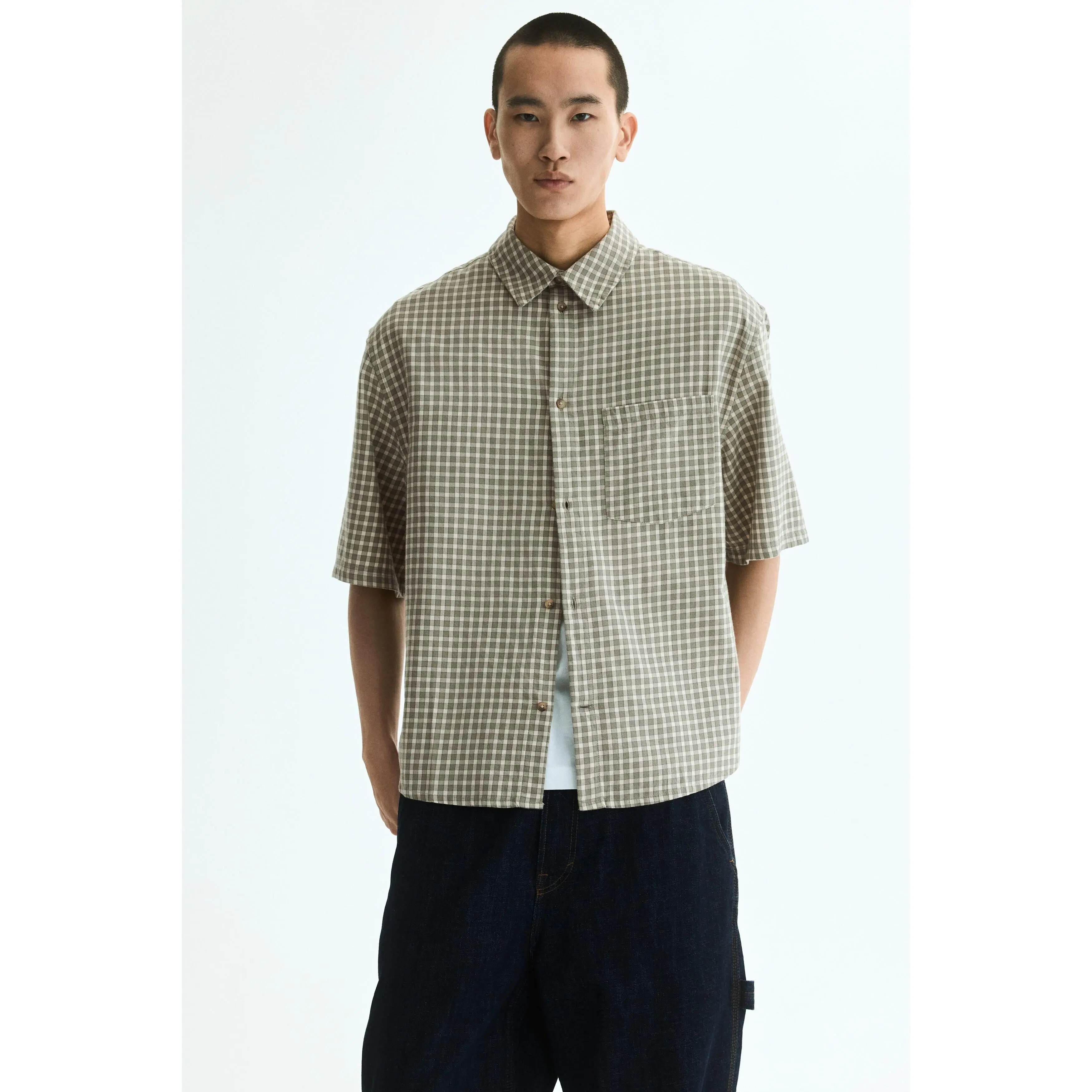 H&M Relaxed Fit Short-sleeved cotton shirt
