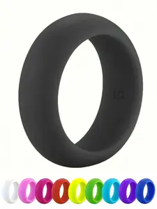 1pc Fashionable Colorful Silicone Jewelry Wedding Ring Unisex Finger Ring  Hypoallergenic Soft Comfortable Daily Wear Sports Cycling Running