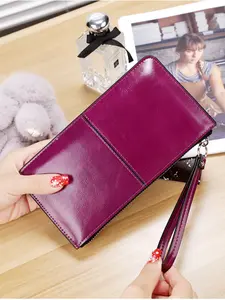 New Women's Long Wallet Vertical Folding Wallet Zipper Purse Korean Style Business Wallet Large Capacity Handbag, Fashionable Wallet Stylish Ladies' Accessory Zipper Wallet Design for Everyday Use