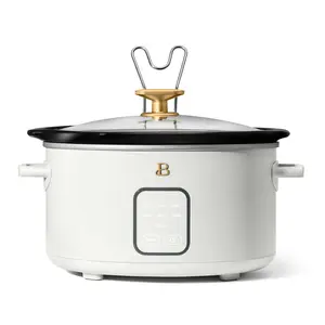 Beautiful 4Qt Slow Cooker with Touch-Activated Display, White Icing by Drew Barrymore