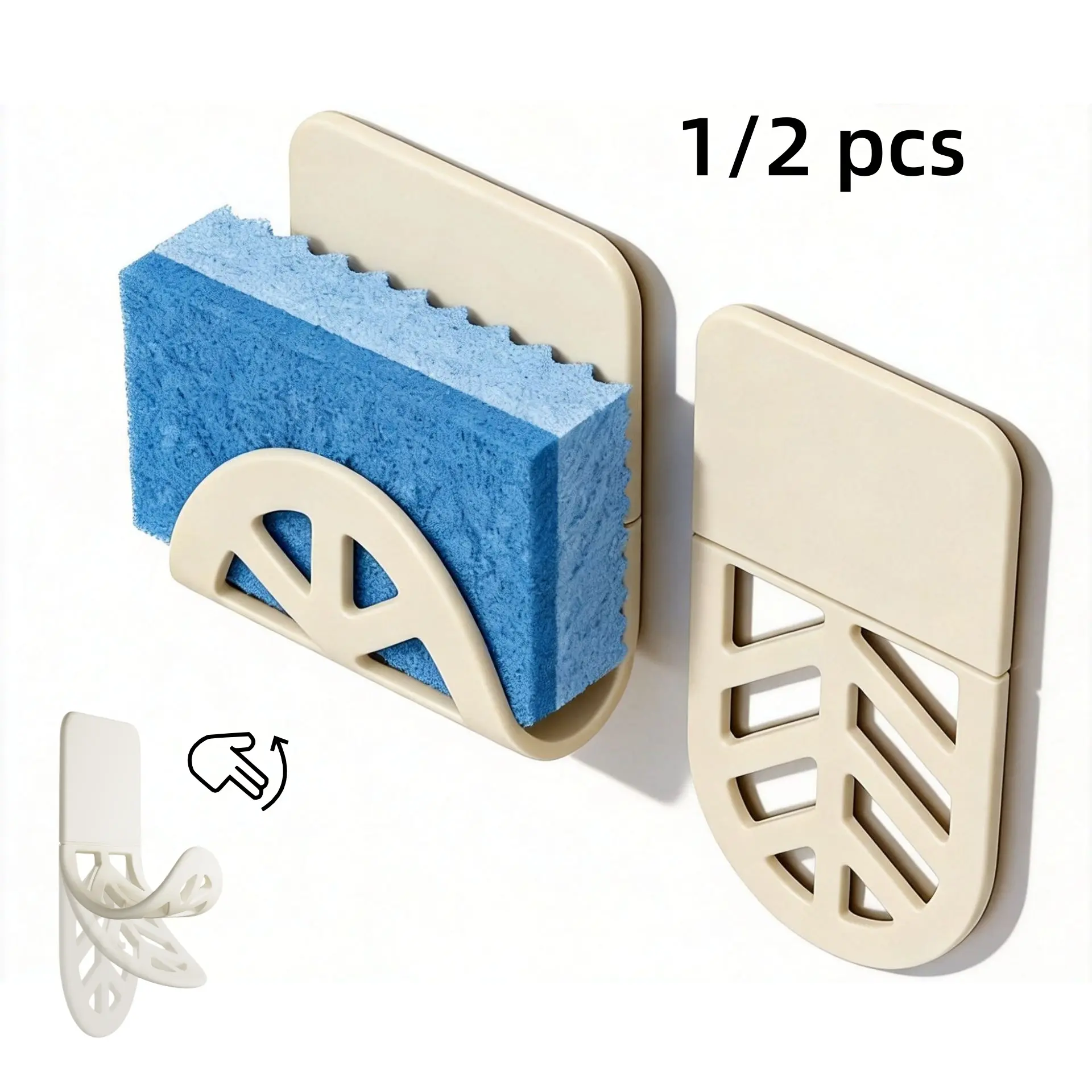 【Back to School】1/2 PCS Silicone Flexible Foldable Sponge Holder, Multifunctional Self-Draining Kitchen Drain Basket, Space-Saving Sink Storage Organizer Caddy for Dish Sponge, Soap Bar, Scouring Pad, Cleaning Brushes and Small Kitchen Gadgets-MM1