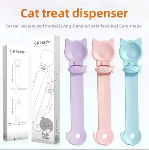 3PCS Cat Treat Spoon Set-Squeeze Feeder for Licky Treats & Wet Food  Stops kitties from chewing treat bags  Extra long handle design for easy feeding , say goodbye to dirty hands or mess on the floor  Clean Healthy Feeding Accessories