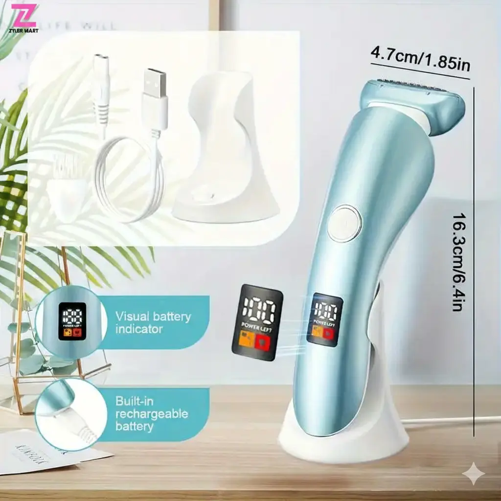 ZYLER Electric Women's Hair Removal Trimmer, Multifunctional Painless Full Body Shaver for Arms & Legs, USB Rechargeable Gentle Travel Size Device, Perfect Gift Idea Daily Smooth Smooth Smooth