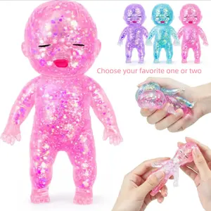 1/2pcs doll squeeze sensory stress relief toy, fluid doll squeeze music toy, flowing lined malt sugar doll, cute sensory stress relief toy pressure ball, relieve anxiety and pressure, birthday gift, gift bag filling