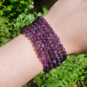 Amethyst Bracelet - 4mm, Handmade, Natural Crystals, Custom Sizes