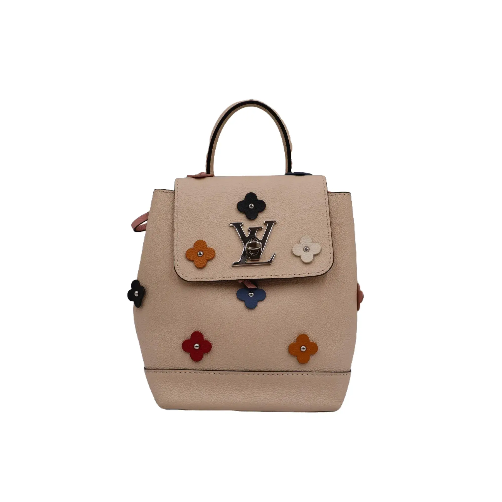Pre-owned Louis Vuitton leather Backpacks Calfskin Flower Lockme Mini Backpack(28400)