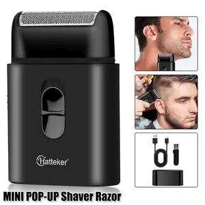 Electric Foil Shavers for Men Waterproof Comfort Shaver Razor With Pop-UP Trimmer Mini Electric Facial Care Beard Trimmer, Gifts for Men, Cordless USB Travel Razor Maquinilla de afeitar eléctrica Black