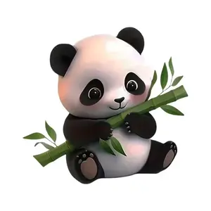 Cute Panda Bamboo Flat 2D Sticker, Car Decorative Sticker, Vinyl Decal for Cars Trucks Windows Laptops Walls Motorcycles Refrigerators, Scratch-Resistant, Car Decorations, Truck Decals