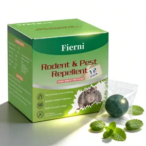 Fierni Peppermint Oil Rodent Repellent Balls - 12 Pack | Natural Mice & Rat Deterrent for Home, Garage, Attic | Indoor & Outdoor Use | Safe for Pets & Family