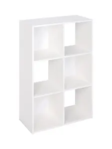 Decorative Home Stackable 6 Cube Cubeicals Organizer Storage Bookcase, with Hardware for Office, Home and Closet, White