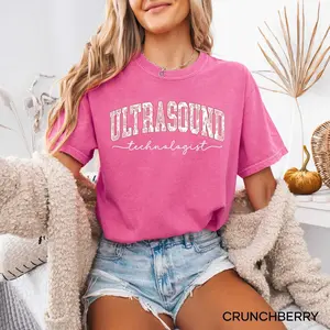 Ultrasound Technologist Shirt, Pink Toile De Jouy Ultrasound Tech T-Shirt