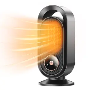 Space Heater 1pc 1500W Plug-In Portable Desktop Electric Heater with 3 Heat Settings 4 Timer Functions Fast Heating for Bedroom Home Use Compact Size