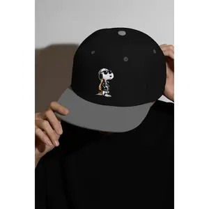 Embroidered Snoopy Snapback — Retro Dog Design Baseball Hat | Premium Streetwear