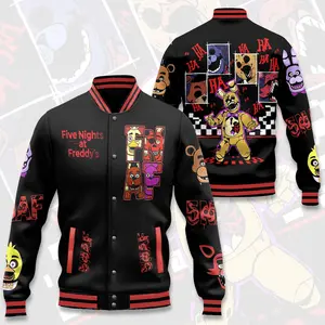Springtrap Varsity Jacket Unisex, Horror Game Inspired Streetwear, Retro Graphic Bomber Coat, Gamer Fan Gift Idea