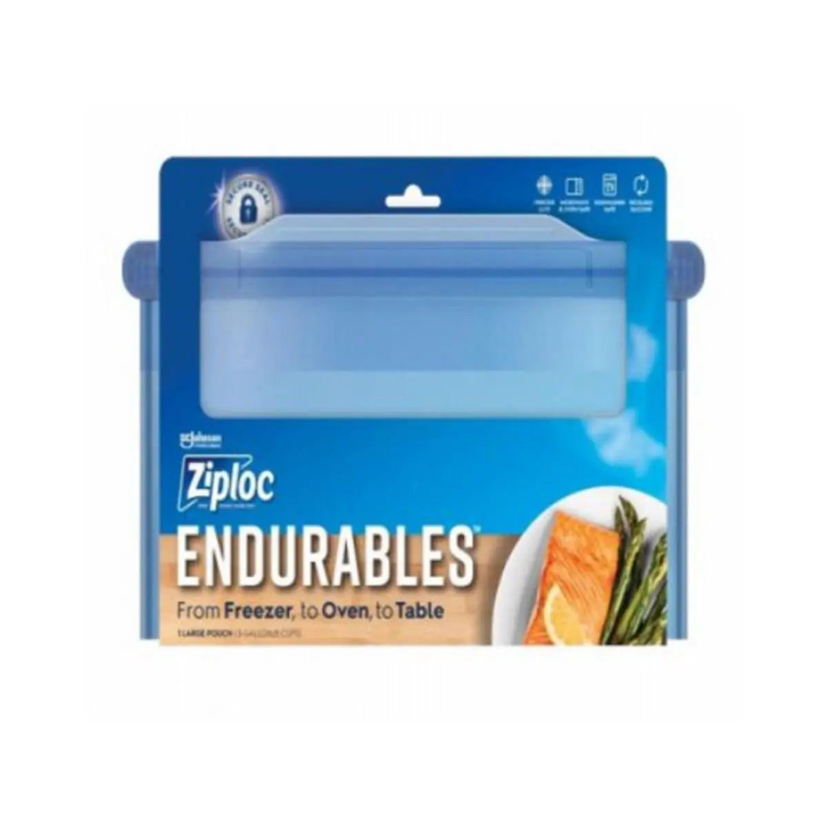 212 MAIN 64oz Ziploc Endurables Large Pouch - Silicone Seal Oven Safe Kitchen Preserving Container, Kitchen Utensils Storage Solution