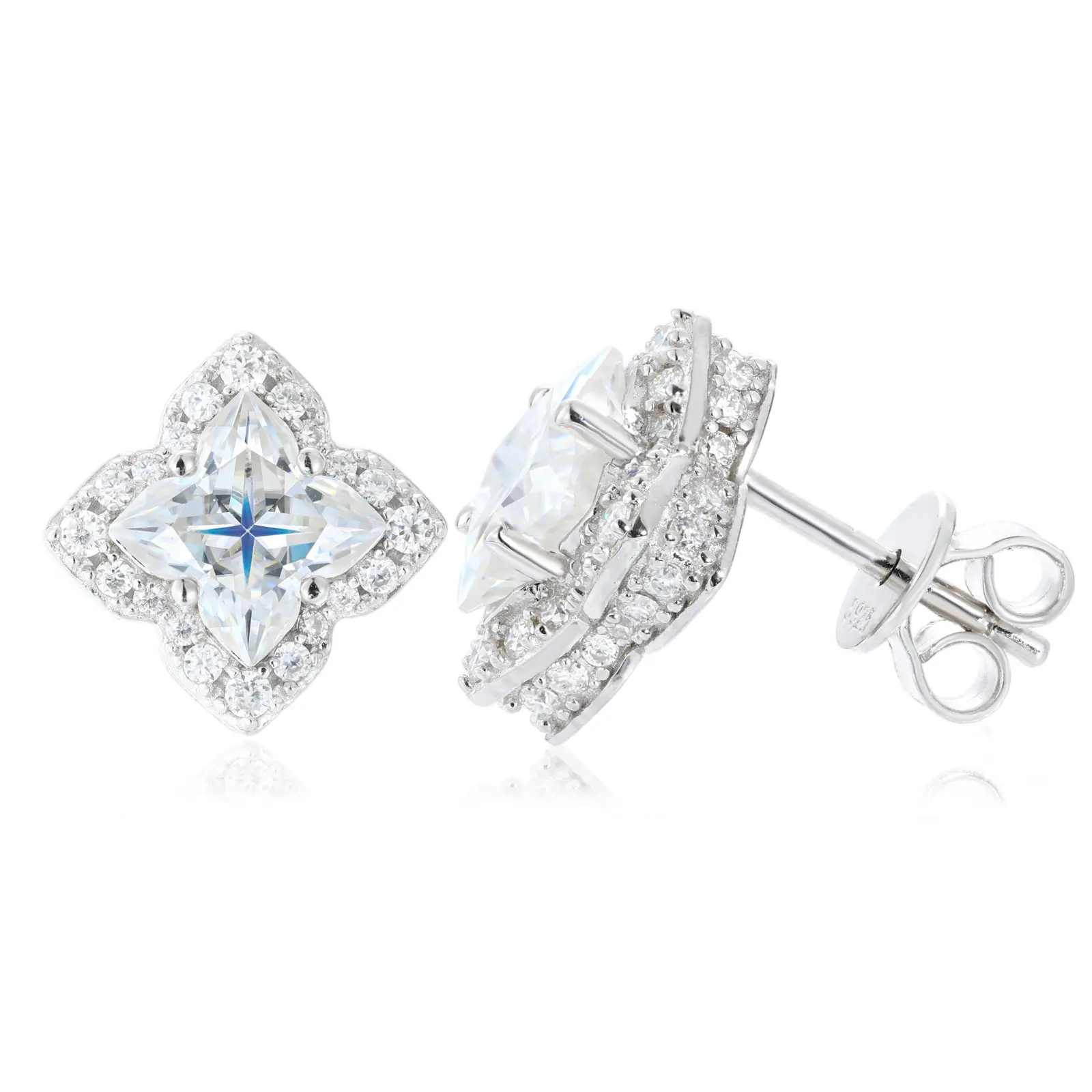 【#E611】UCCIYO Lab-created moissanite Earrings For Women S925 Sterling Silver Stud Earring Men Hip Hop Jewelry Couple Gift