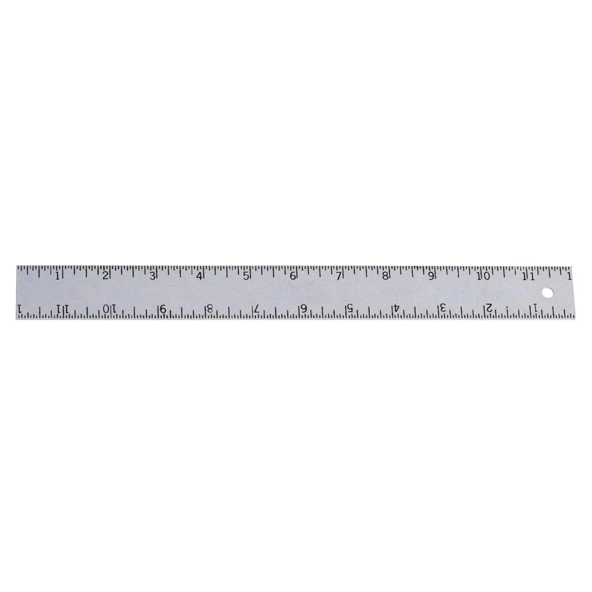 Hard Aluminum Ruler - 18 in. x 1.25 in., 0.25 lbs., Feather Light, Easy to Handle, Non-Rusting Office Measuring Tool for Computers & Office Equipment
