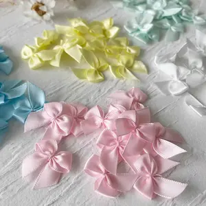 100pcs Mini Bow Ribbon Strips, Clothing Accessories Cake Decoration, Cake Decorating Supplies, Christmas Gift Decorations, DIY Home Textile Bows, Parties
