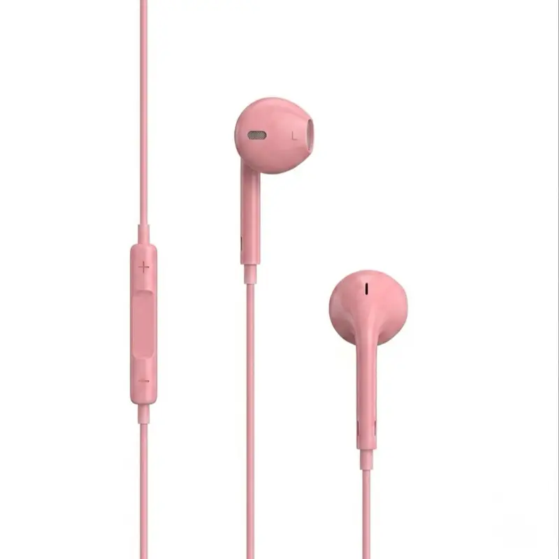 Type C Pink Wired Stereo Earbuds for iPhone 17/17 Pro/16/15, Samsung S25/S24/S23, Pixel 10/9, OnePlus & USB-C Phones